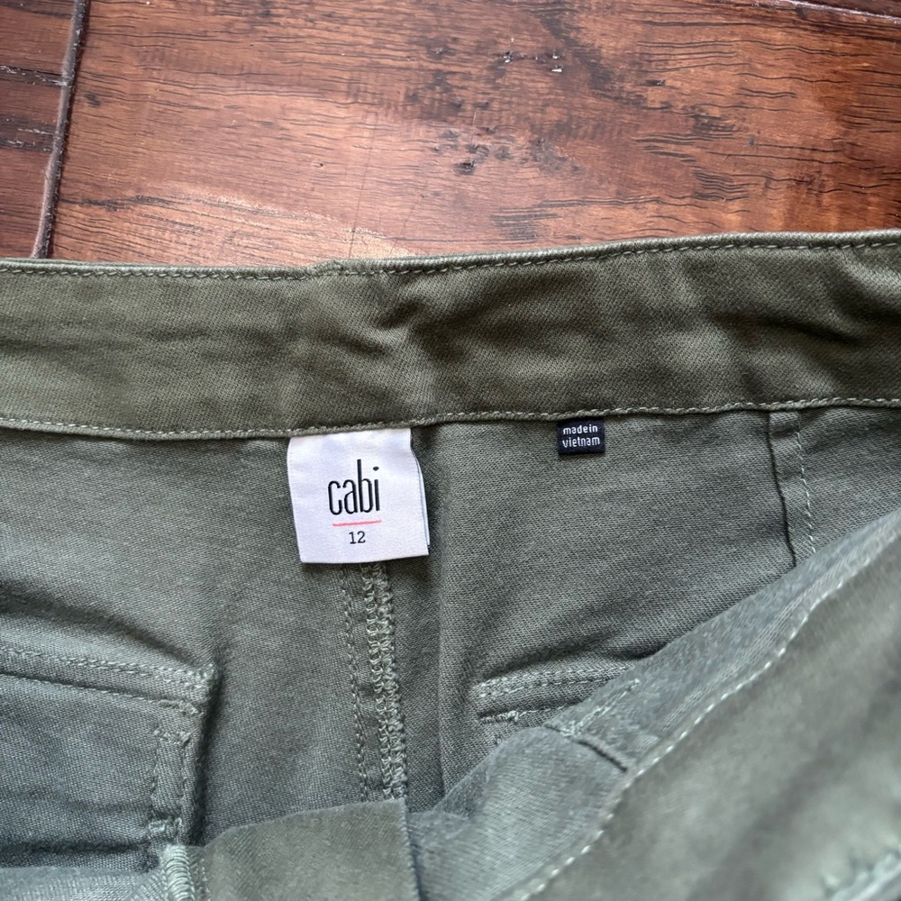 Cabi olive army green pants with zipper accents | Size 12 - Picture 5 of 6